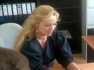 French Cum Eating Slut Got to Please Two Cocks in Office