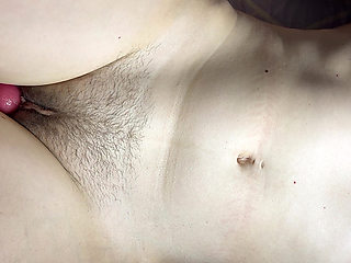 Close-up Fucking of a Stepmom-milf with a Hairy Pussy and a Cumshot