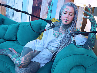 I talk about J - Jelousy - ASMR podcast SFW talking goth skinny girl dreadlocks tattoo model inked girl