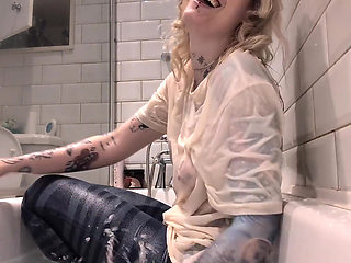 Soaked & Surprised: My First Clothed Bath