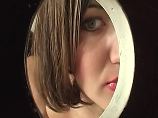Brunette Babe Deepthroats Throbbing Cock in Gloryhole Bathroom Frenzy