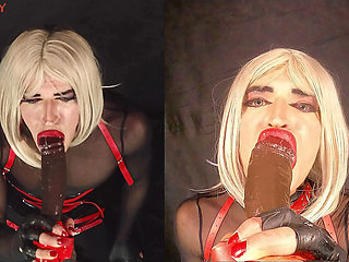 Sissy Practices Deepthroating BBC