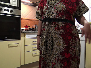 My StepMom Susan Craves My Tongue On Her Hairy Pussy In The Kitchen