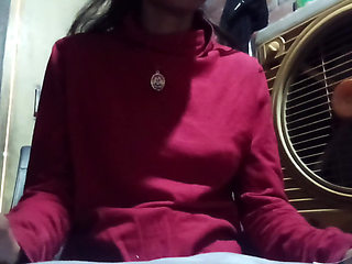 Desi stepmom talking dirty about sex to his stepson, showing her ass and finger pussy front of his stepson.