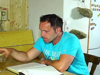 Busty French MILF Playes with Her Pussy in Camp