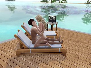Duo in love have fuckfest in public on the beach