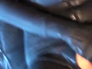 Latex Danielle masturbating in army catsuit