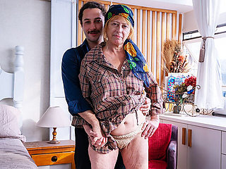 First Rough Anal with a Ugly Grandma