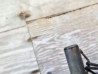 MILF playing outside on the front porch in plain view of the street and neighbors