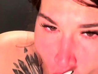 POV squirt at the camera after playing with pussy in a