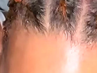 Amateur Black Girl With Pink Hair Sucks BBC Deep Throat