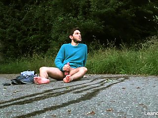 Caught taking a piss and jerking off outdoors gay publi