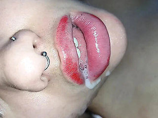 Sweet Little Mouth Gets Filled With Creampie - Close Up Cumshot