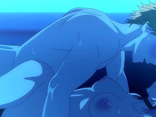 Reze rides Denji's cock outdoor in the night. The Chainsaw Man