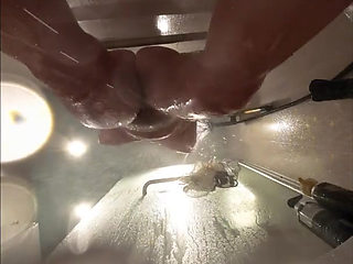 Webcam Under Bath. Girlfriend After Sex in Shower