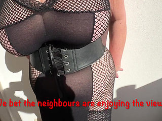 #396 Mrs Mature Feet sitting on her balcony