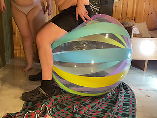 Two Huge 42 and 48 Beachballs Crushed Under Our 200kgs!