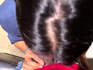 Blowjob in the Fitting Room - Almost Caught by Staff