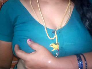 Tamil Aunty Squeezing Her Breasts When She Is Alone and Unable to Control Her Emotions