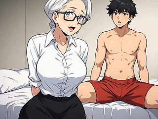 Grandma Charmed the Neighbor And Seducing ( AI generated )