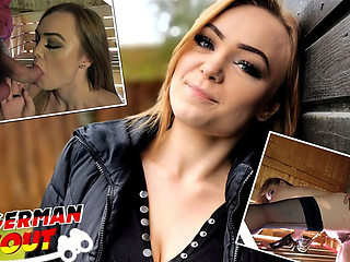 German Scout Casting Fuck in Sauna - Long Labia Redhead Maja Gets Facial