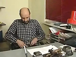 Office Blowjob: Redhead Granny Sucks Massive Cock Then Rides Hard