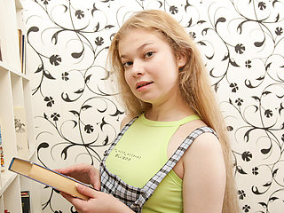 Blonde chick Miu Meo loves reading books and masturbating