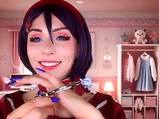 Cute curly brunette solo webcam masturbation