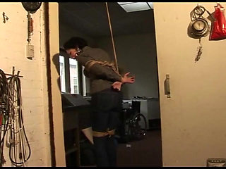 Steffi Dangling on Rope Tightly Ballgagged