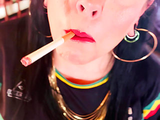 British Mom Tina Snua Double Pumping A Cigarette - Smoking Smoker Smokes OMI OME Drifting