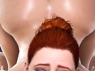 Horny Redhead Office Slut Takes Hard Anal and Swallows Cum From Her Ass