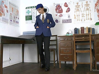Lauren Strips off Her Boy's College Uniform