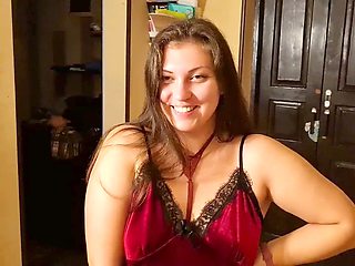 Sexy crimson housewife begs for a mouthful of cum in immersive POV