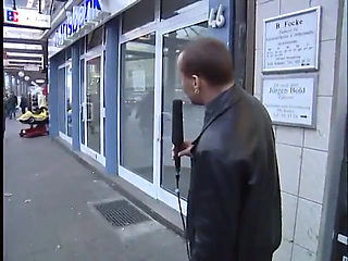 German amateur lady at outdoors interview