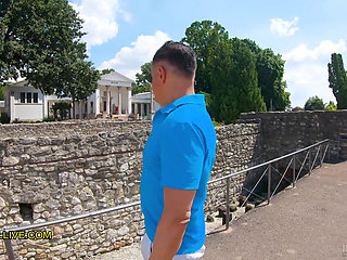 Busty blonde step mom goes to the roman ruins with her stepson learns something new!