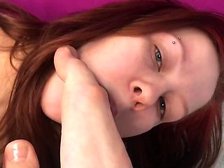 Beautiful Redhead Vilu and Mi Sucks Feet and Toes POV