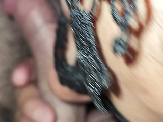 Hot Latina Wife Wears Stockings and Lingerie While Sucking and Rimming Husband