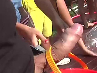 Pool party full of sucking, threesome fuck and group fuck