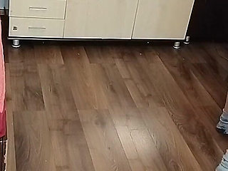 Amateur Woman Has Fun Trying on Clothes and Cutting Them.