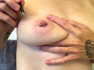 Plucking My Long Blonde Nipple Hairs