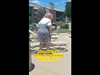 Nurse Vicki Wears Checkers to the Pool