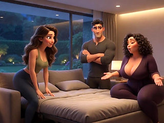 Steamy Weekend Surprise with Alluring Mature Stepaunt and Fiance Loving Approval - Ai Generated