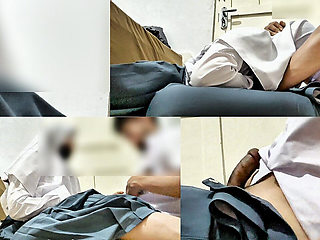 Malay Hijab College Girlfriend Sucks Boyfriend's Big Cock