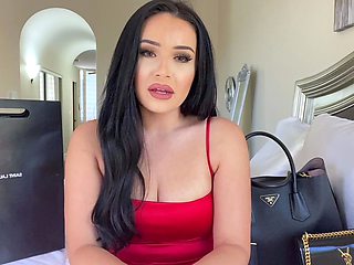 Russian brunette with big boobs in lingerie