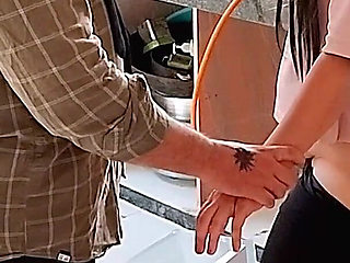 Seeing the Big Ass of the New Maid the Owner Got Excited and Fucked the Maid