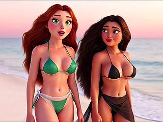 Golden Sunrise Connection: Beach to Villa Embrace (Created by AI)