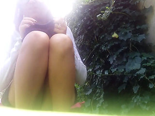 My M. Pees in the Garden! What Mischief! and Then She Touches Her...