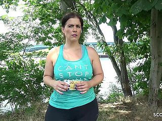 German BBW MILF with Big Ass Fucked Hard in Street Casting - Montse Swinger