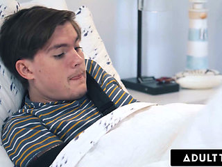 ADULT TIME - Caring MILF August Skye Catches Injured Stepson Struggling To Masturbate & Helps Him