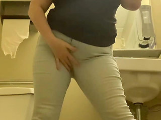 Follow Me in Bathrooms Wearing a Pink Thong